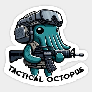 Tactical Octopus Adventure Tee: Where Intelligence Meets Style Sticker